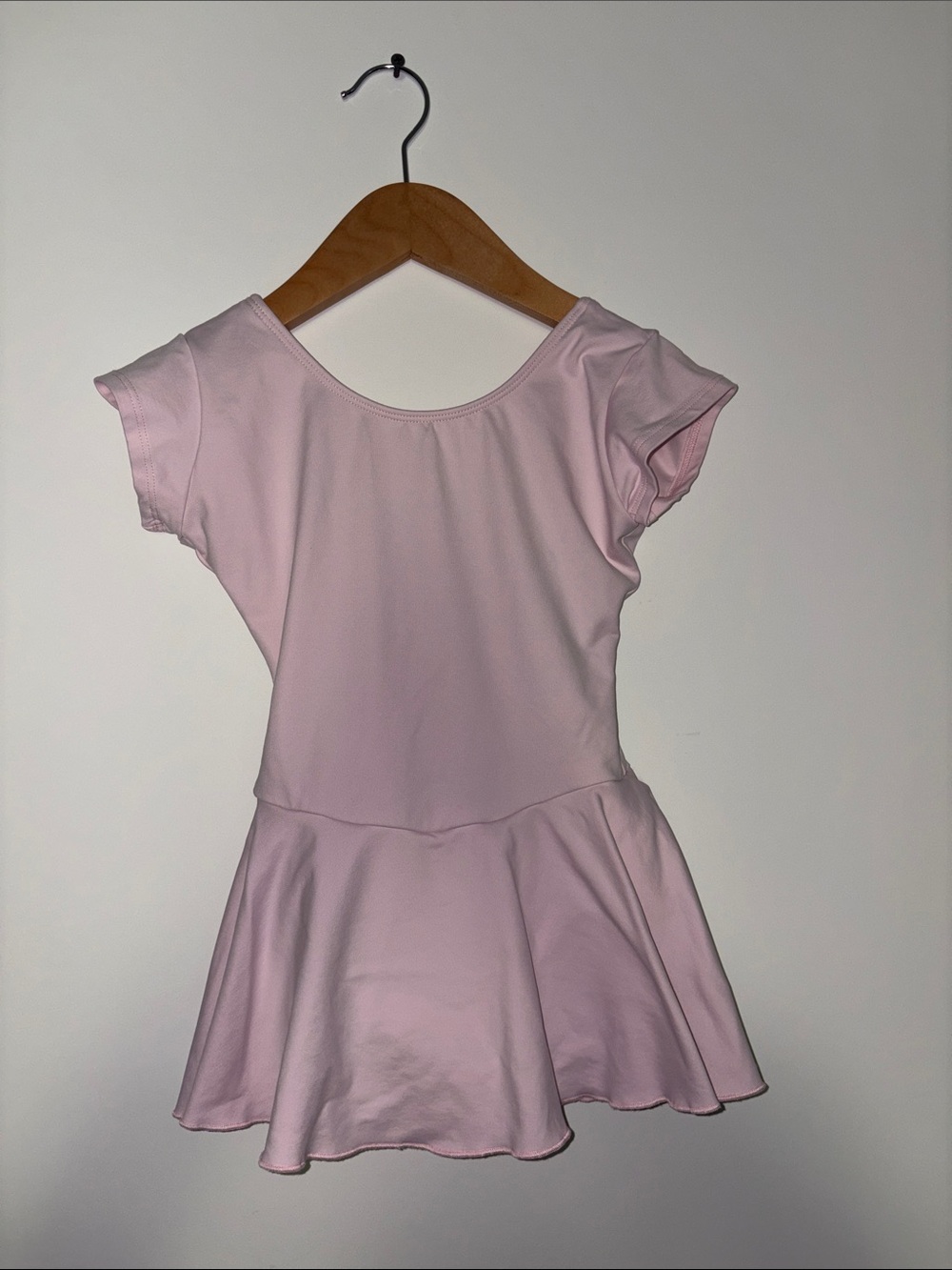 Girls' Pink Dance Dress with Short Sleeves